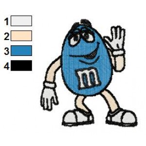 MnMs Blue Embroidery Design